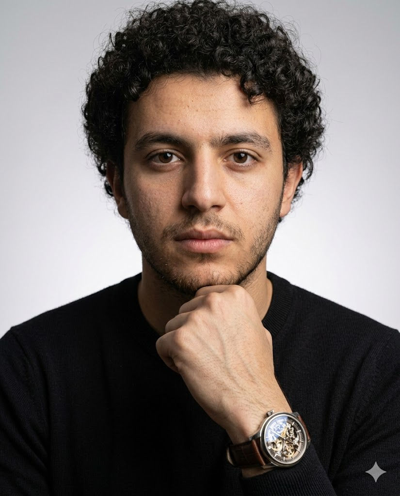 Hyper-Realistic Luxury Male Portrait with Power Pose and Wristwatch Detail – Free Prompt — Portrait AI art prompt example for Midjourney and Stable Diffusion