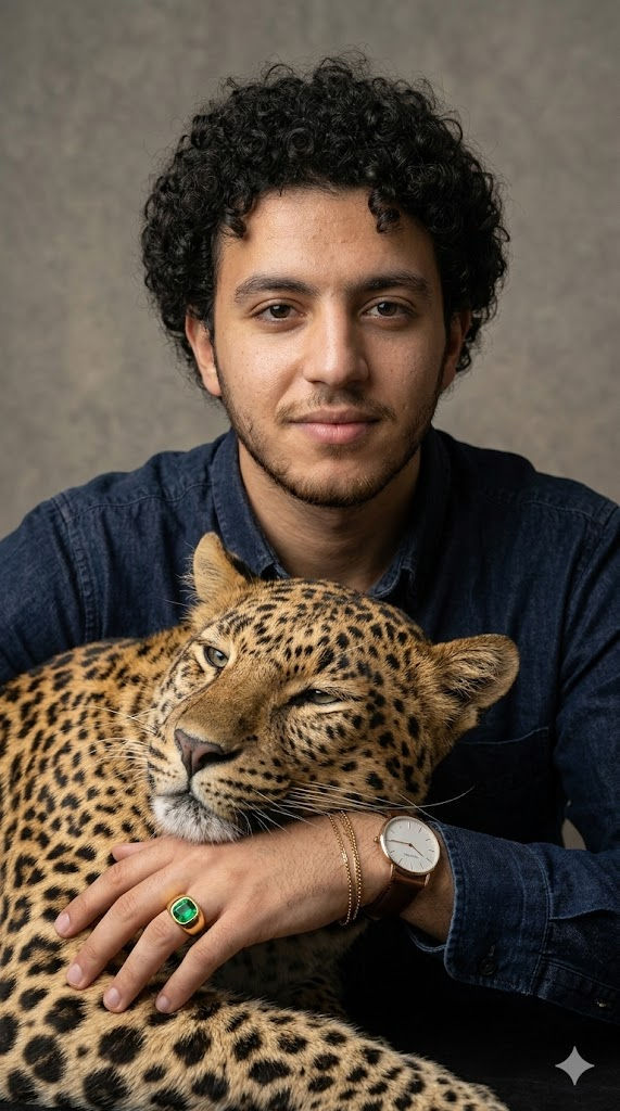 Free Prompt for Ultra-Realistic Leopard Fashion Editorial Portrait — Portrait AI art prompt example for Midjourney and Stable Diffusion