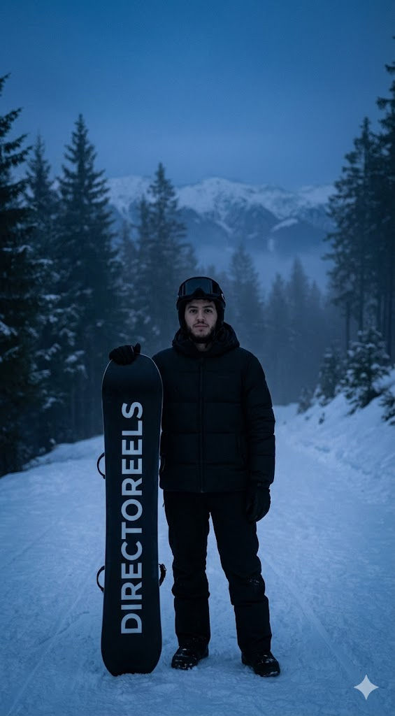 🏔️ Cinematic Winter Snowboard Aesthetic: Free AI Prompt — Portrait AI art prompt example for Midjourney and Stable Diffusion