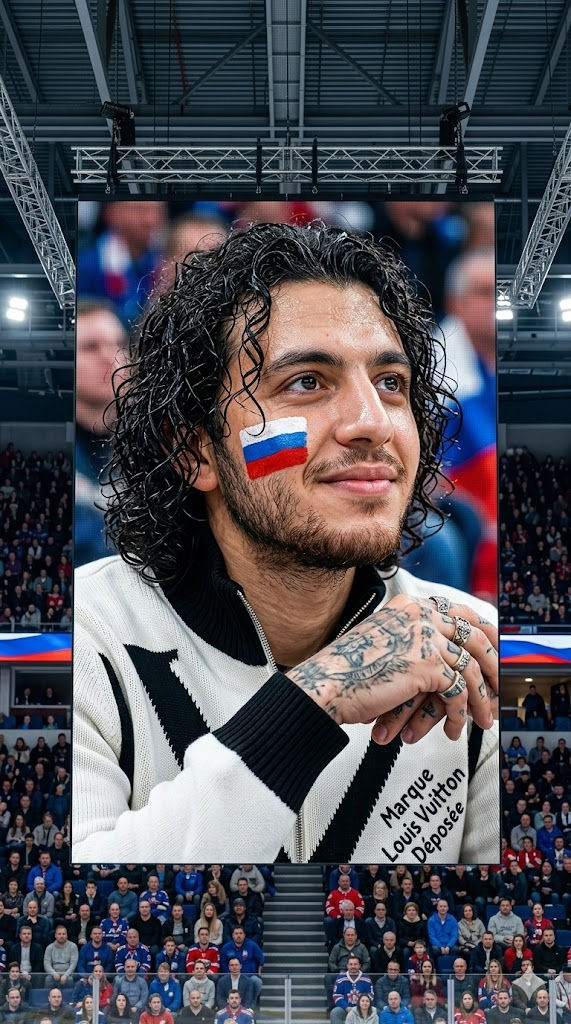 Free Prompt for Hyper-Realistic Hockey Arena Jumbotron Portrait Scene — Portrait AI art prompt example for Midjourney and Stable Diffusion