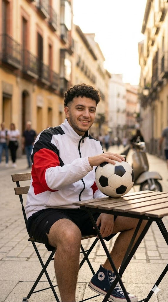 Free Prompt for Sporty Editorial Portrait with Soccer Ball ⚽📸 — Portrait AI art prompt example for Midjourney and Stable Diffusion