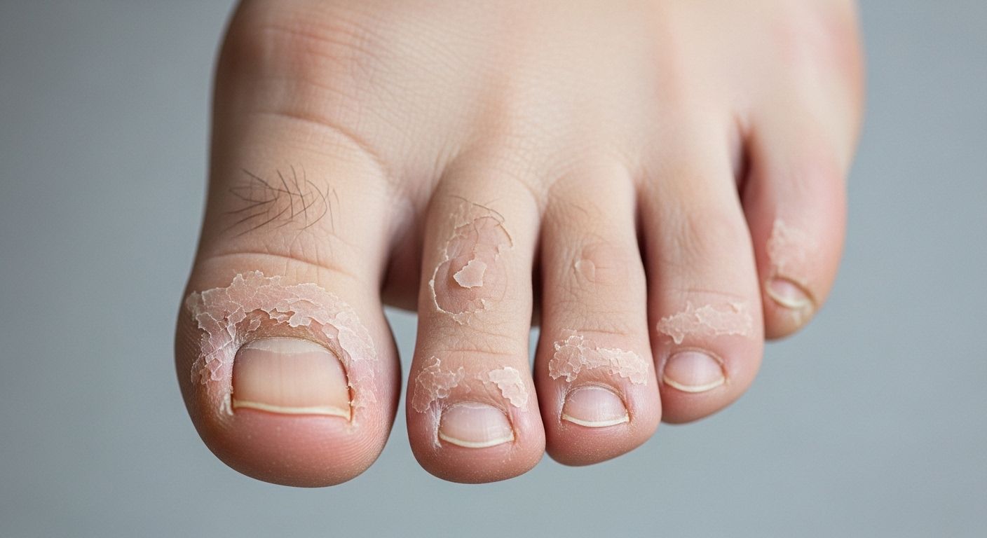 skin peeling on toes no itch