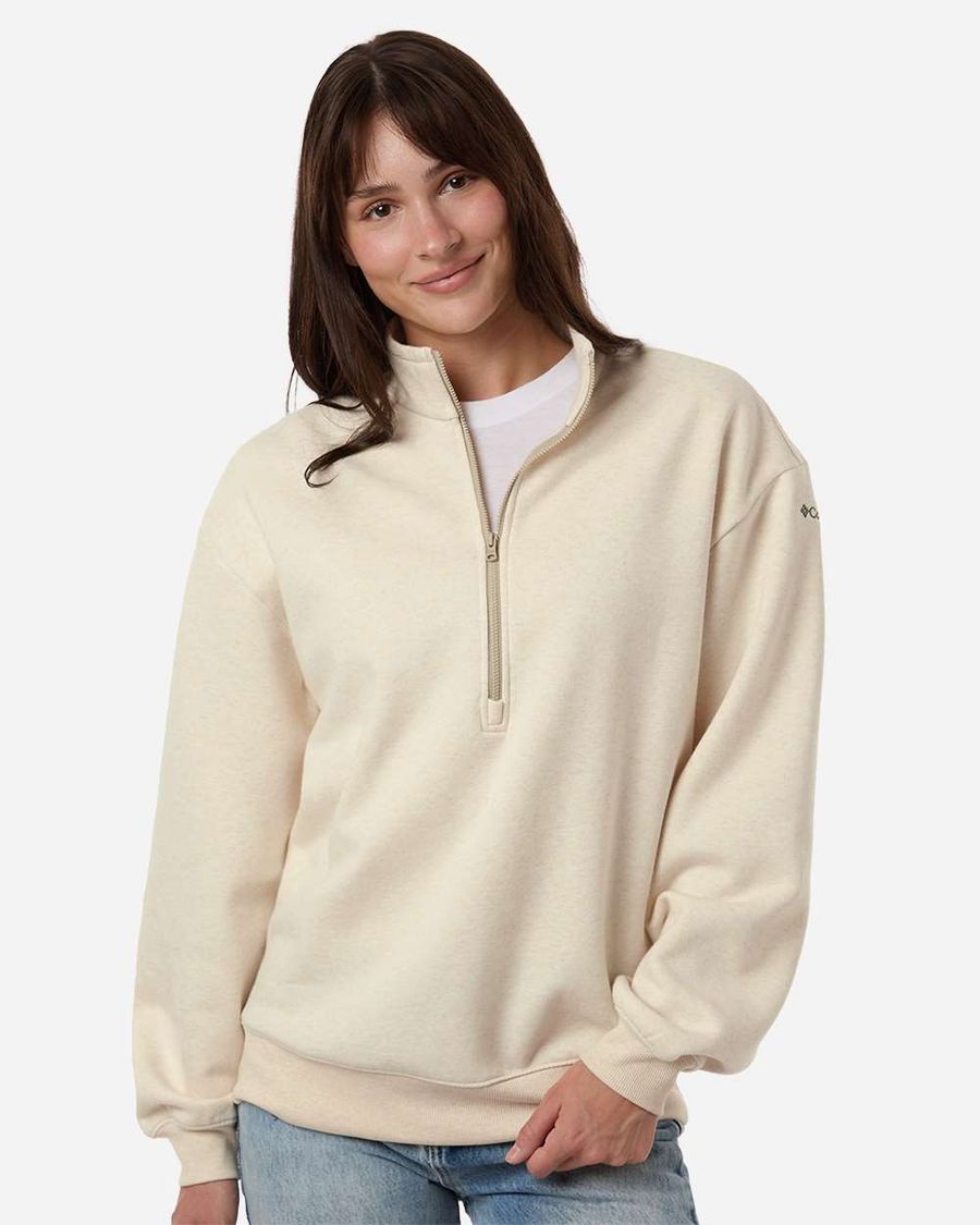 Custom embroidered Columbia half-zip pullovers — American Casual, Anaheim CA