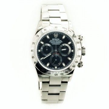 100% Authentic Rolex Daytona 116520 Black DIAL Stainless Steel Oyster BRACELET for sale