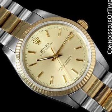 Rolex Oyster Perpetual Mens Watch Ref. 14233   2 Tone Stainless Steel &amp; 18K Gold for sale