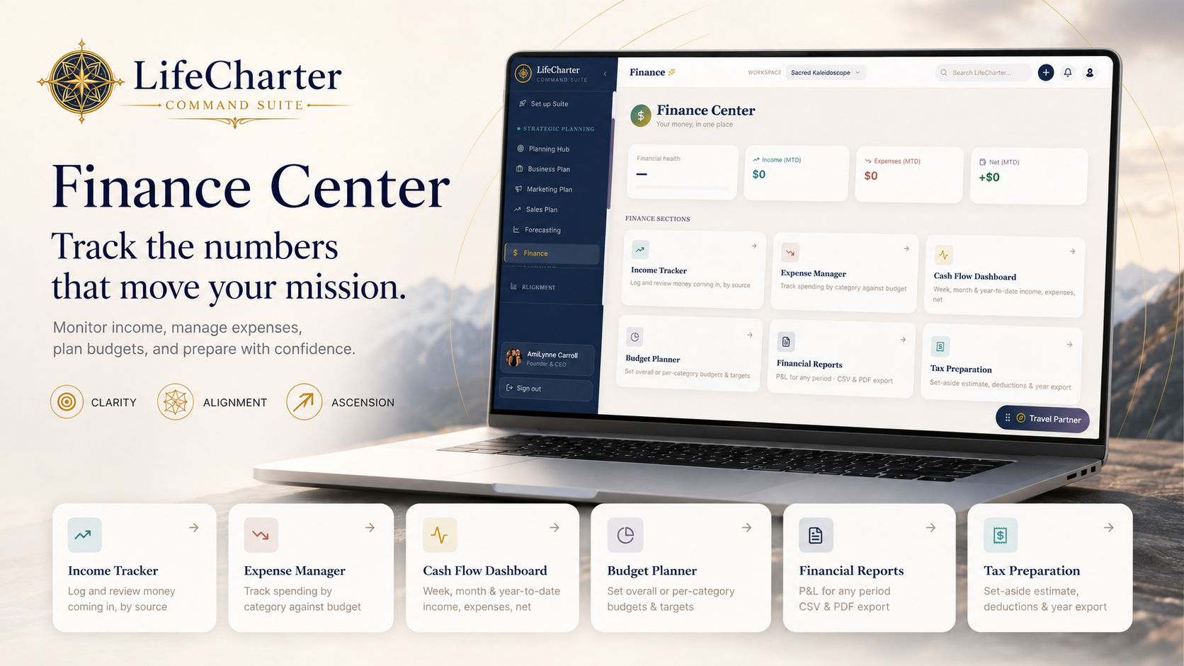 Finance Center — track the numbers that move your mission