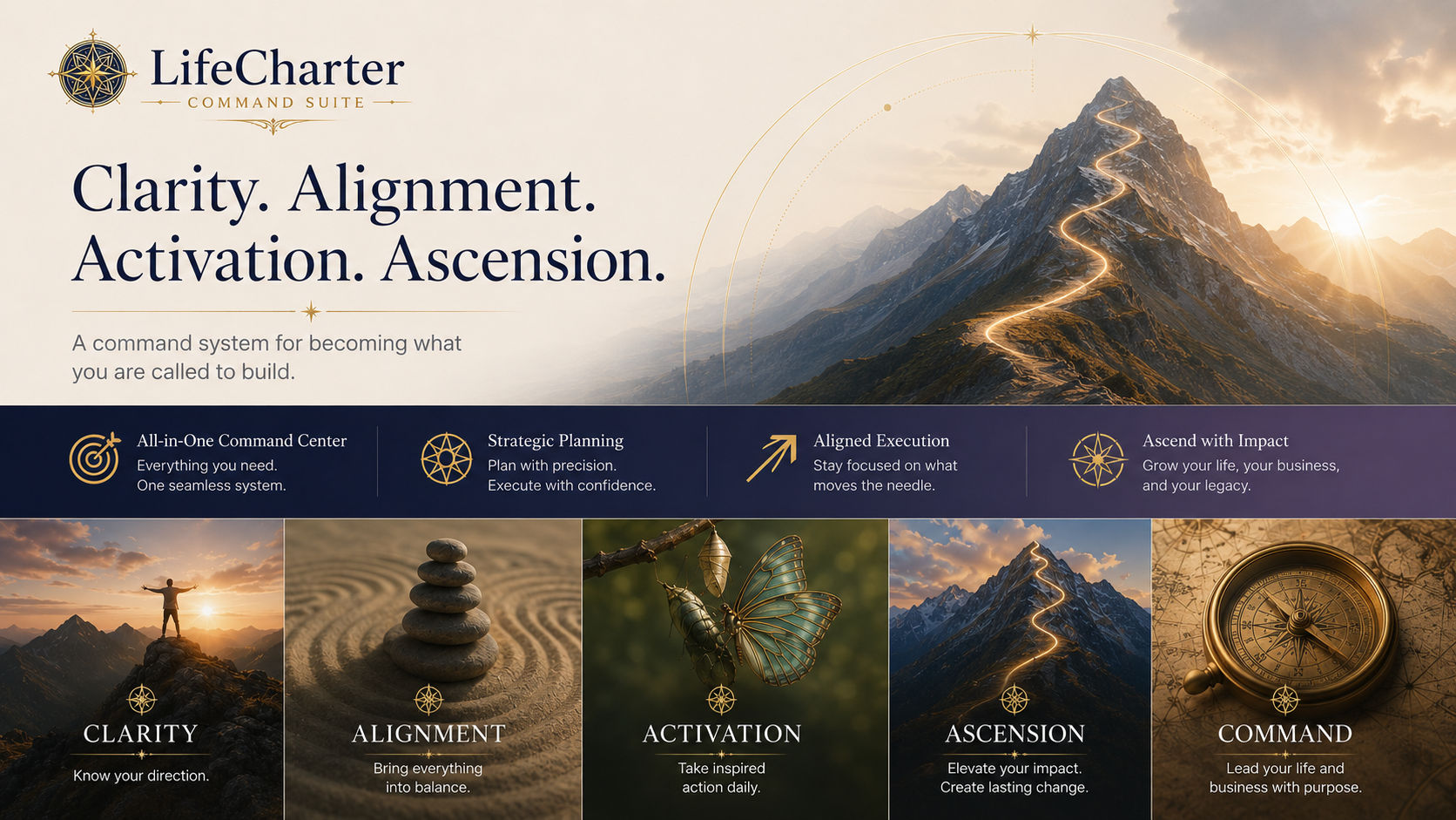 Clarity. Alignment. Activation. Ascension. — a command system for becoming what you are called to build.
