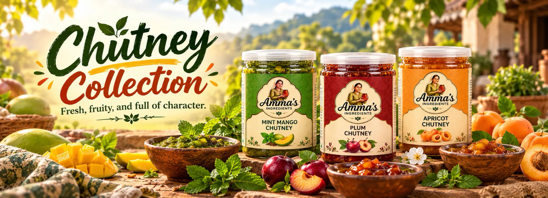 Amma's Ingredients Authentic Homemade Chutney Banner