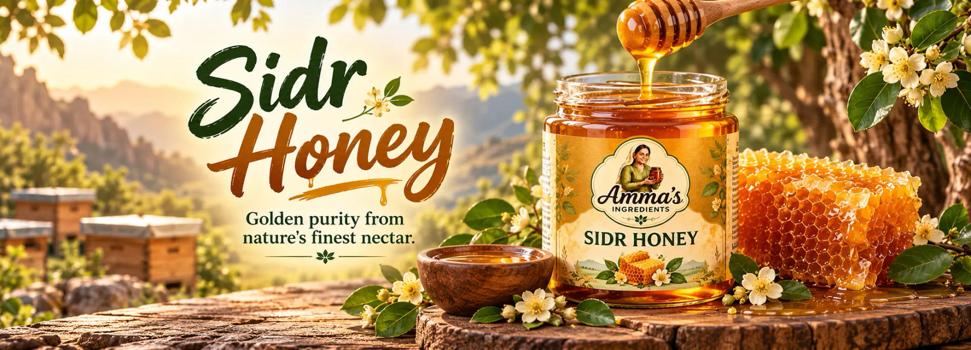 Amma's Ingredients Authentic Sidr Honey Banner