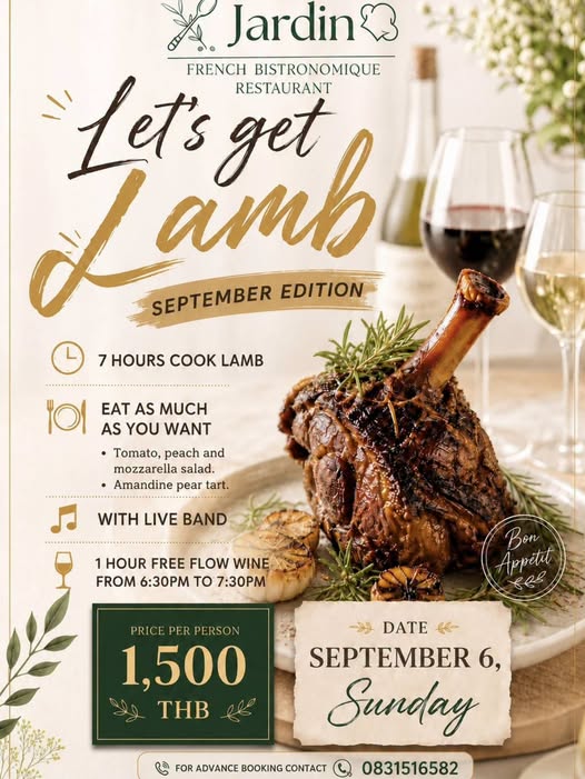 Let's get Lamb (September Edition) at Jardin French Bistronomique Restaurant