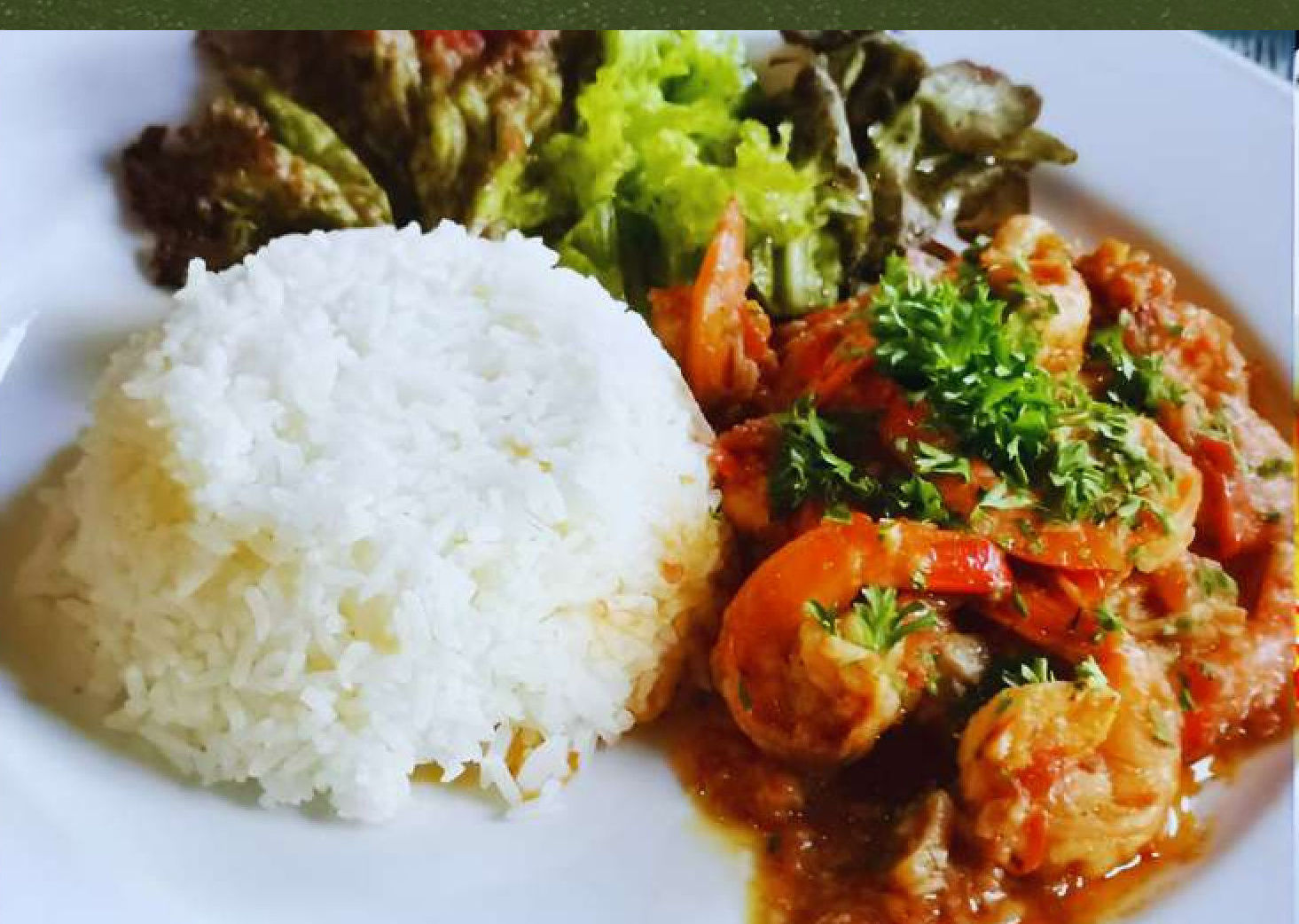 Smoky Spanish Garlic Prawns with Rice and Salad