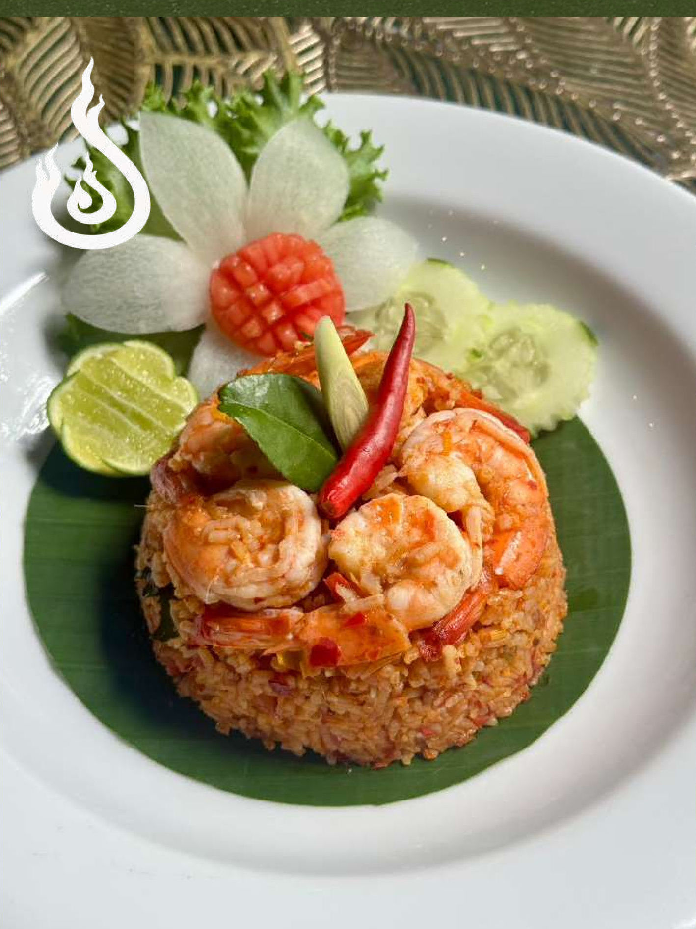 Tom Yum Fried Rice with Shrimp