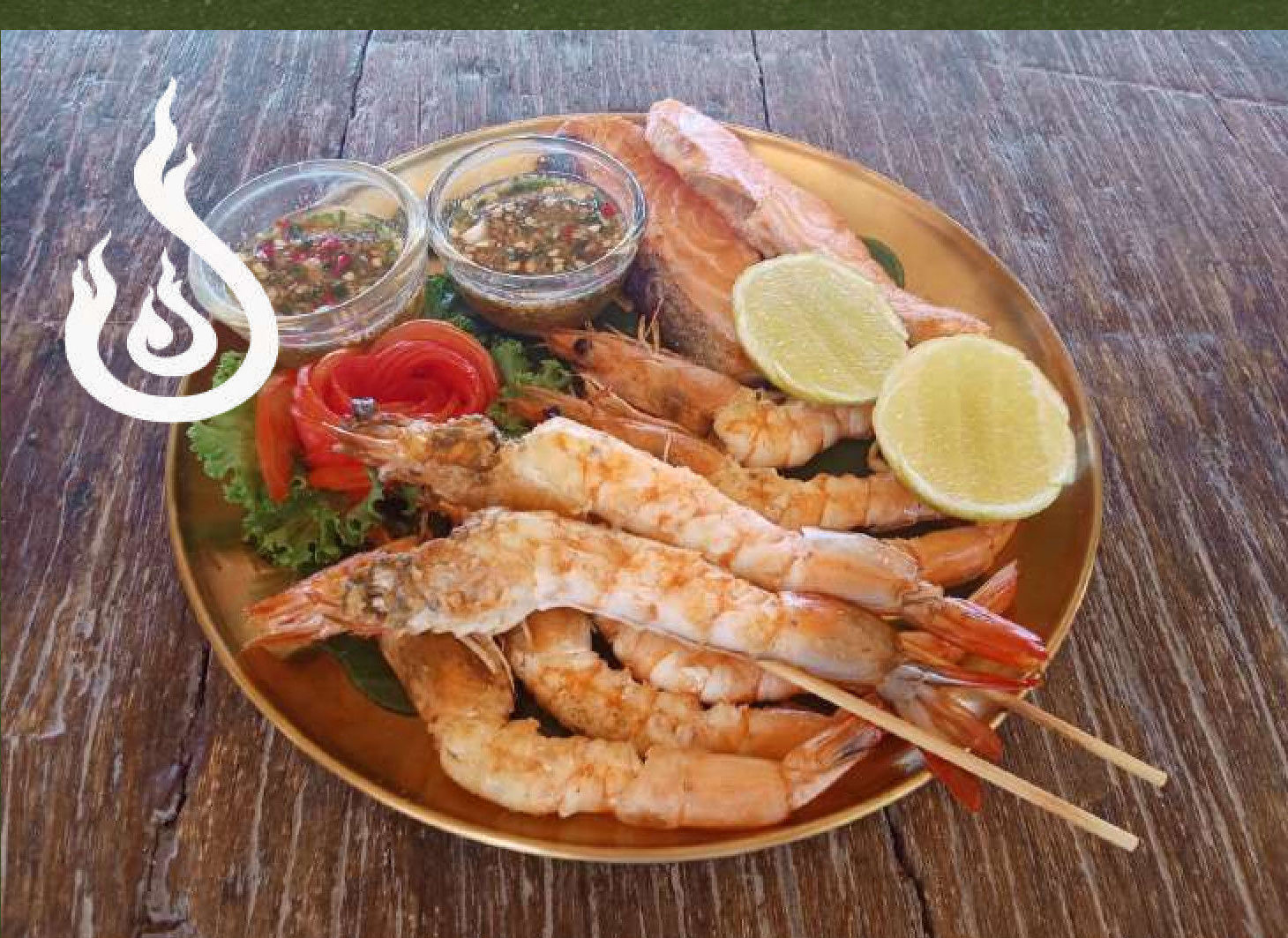 Grilled Prawns and Salmon