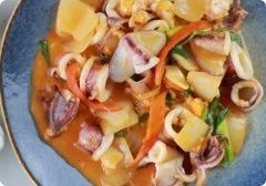Sautéed Squid with Salted Egg
