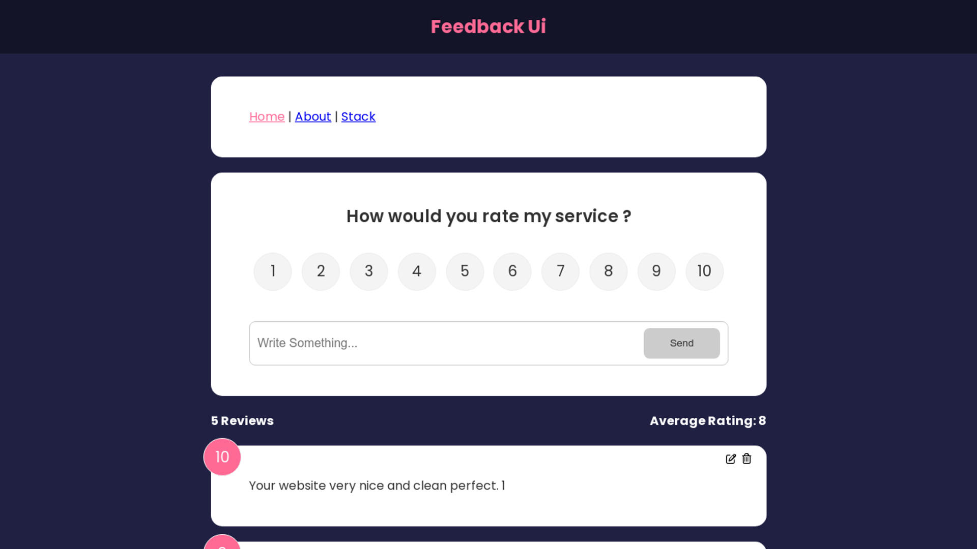 Simple React Feedback App