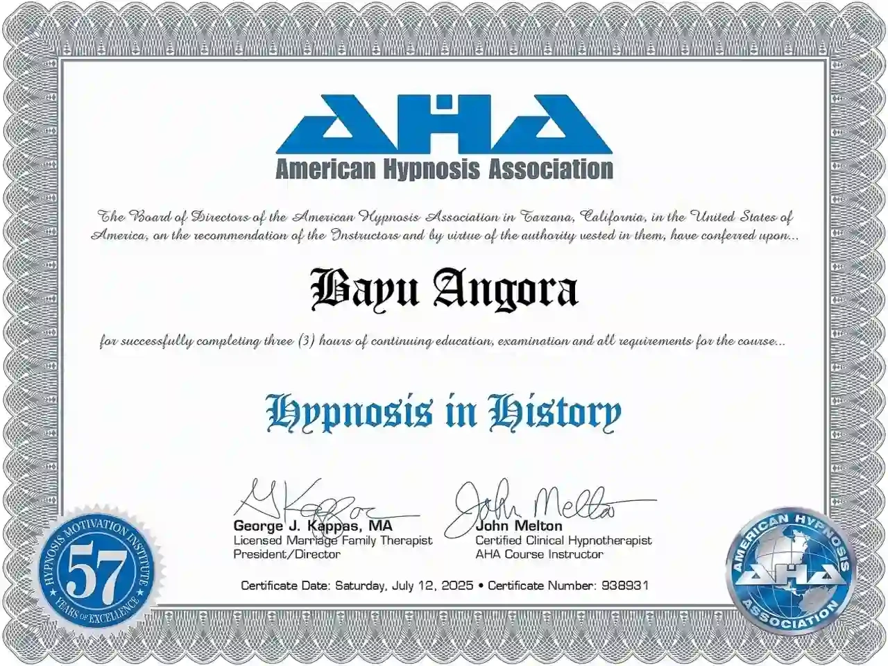 AHA | Hypnosis in History | Bayu Angora