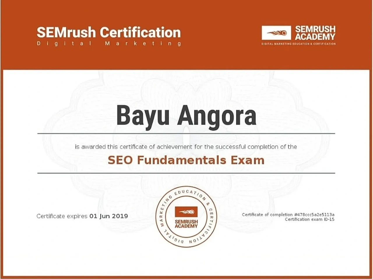 SEMrush - SEO Fundamentals - Bayu Angora