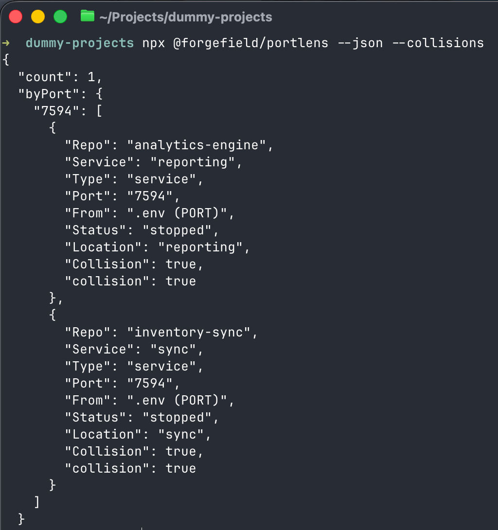 CLI - JSON Output Collisions
