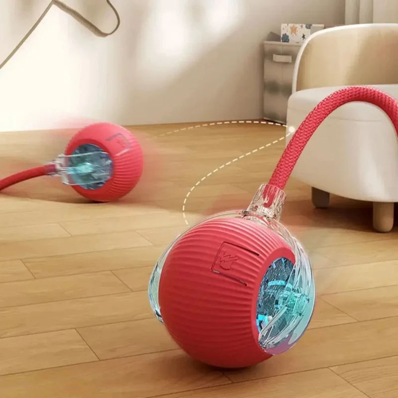 Self Rolling Automatic Pet Playing Ball with Rope image 2