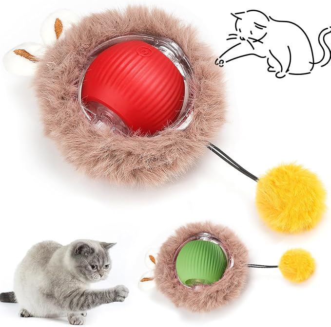 Automatic Pet Playing Ball with Fur