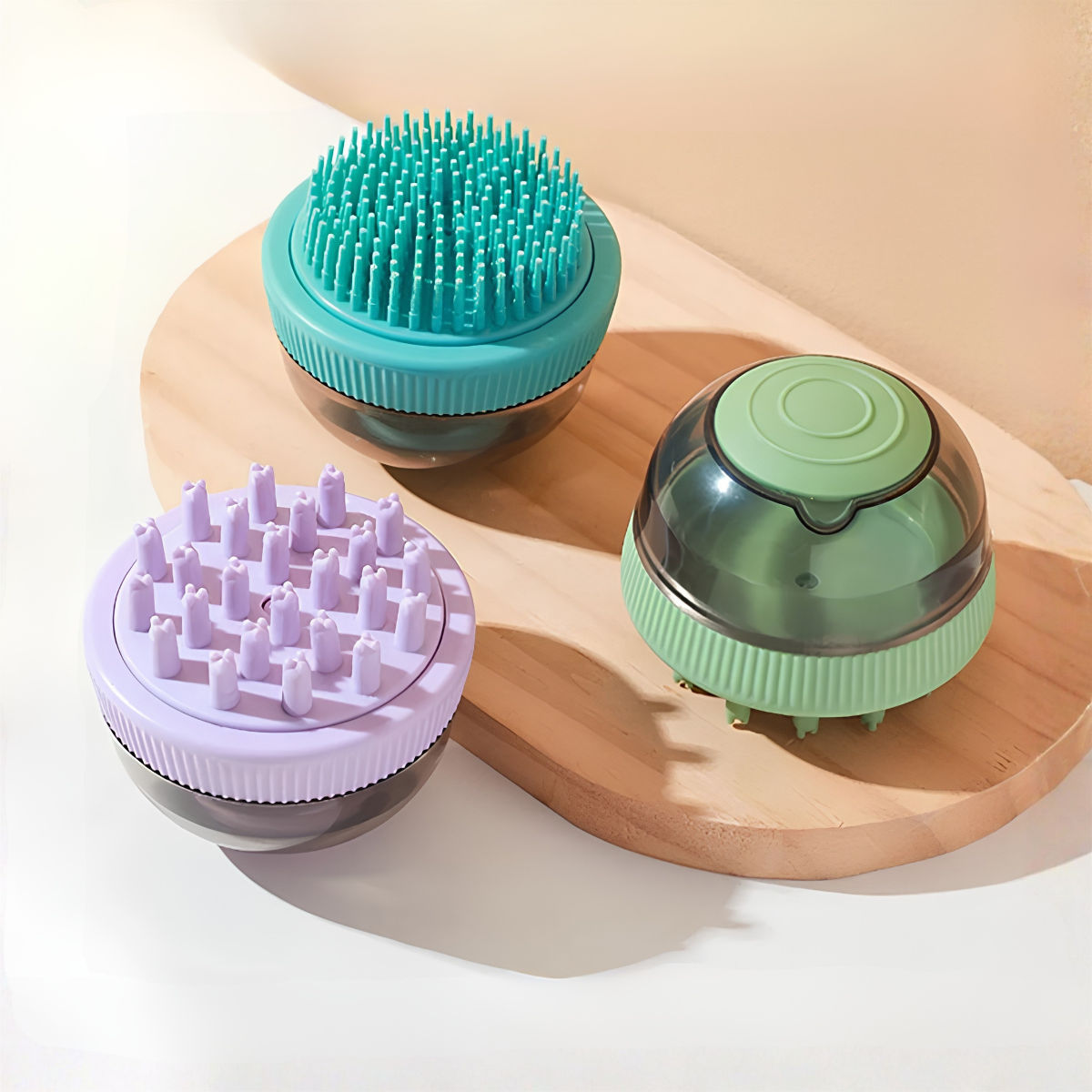 Space Capsule Pet Bathing Brush with Shampoo Container