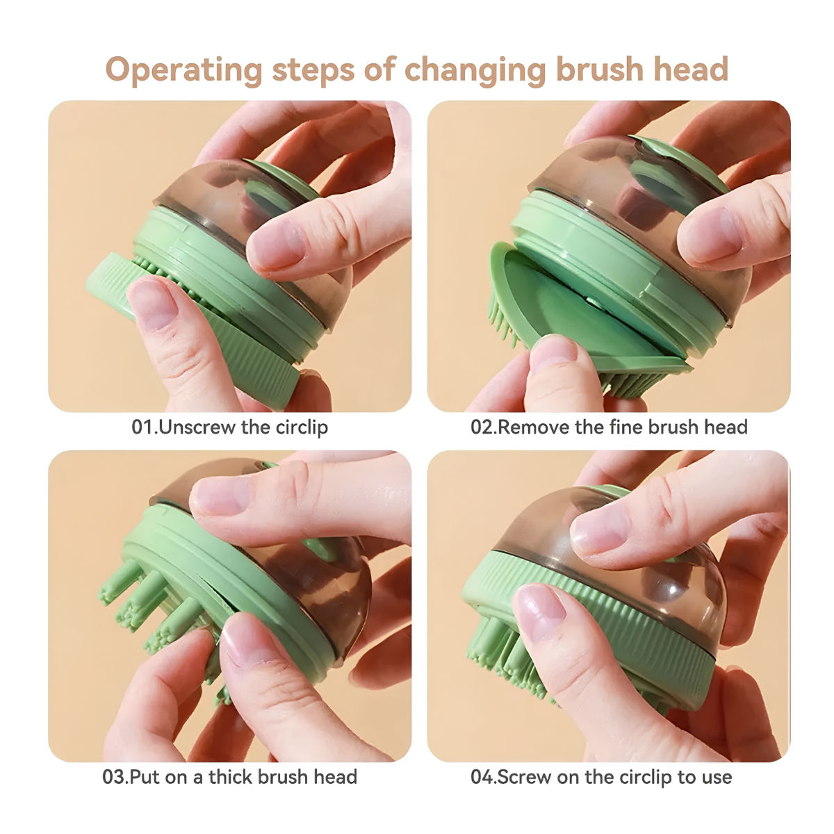 Space Capsule Pet Bathing Brush with Shampoo Container image 2