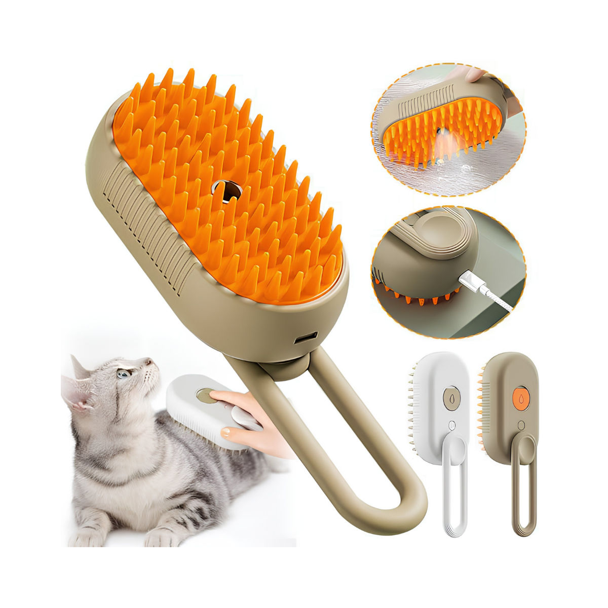 3 in 1 Pet Steam Brush for Grooming