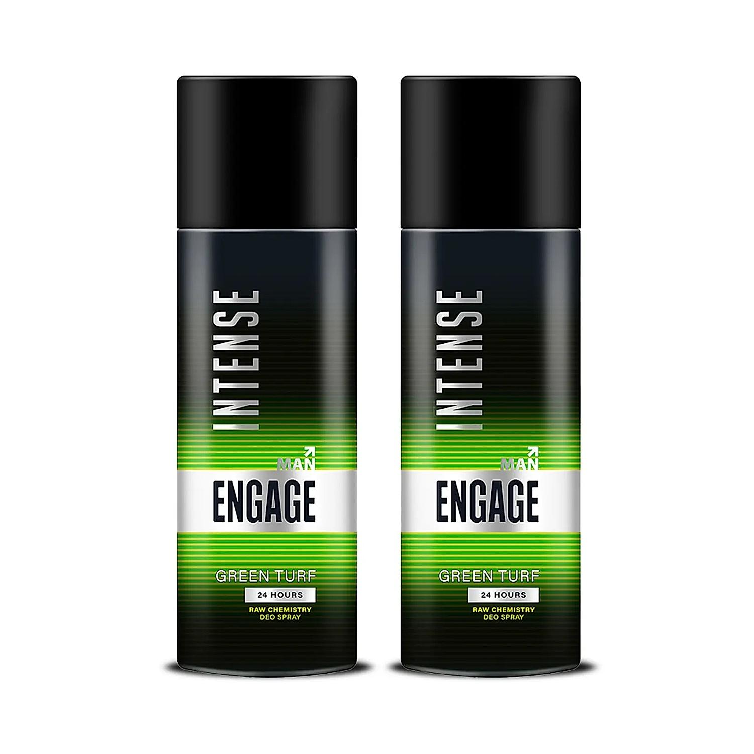 Intense Green Turf Deo Sprays For Men 150ml Pack Of 2