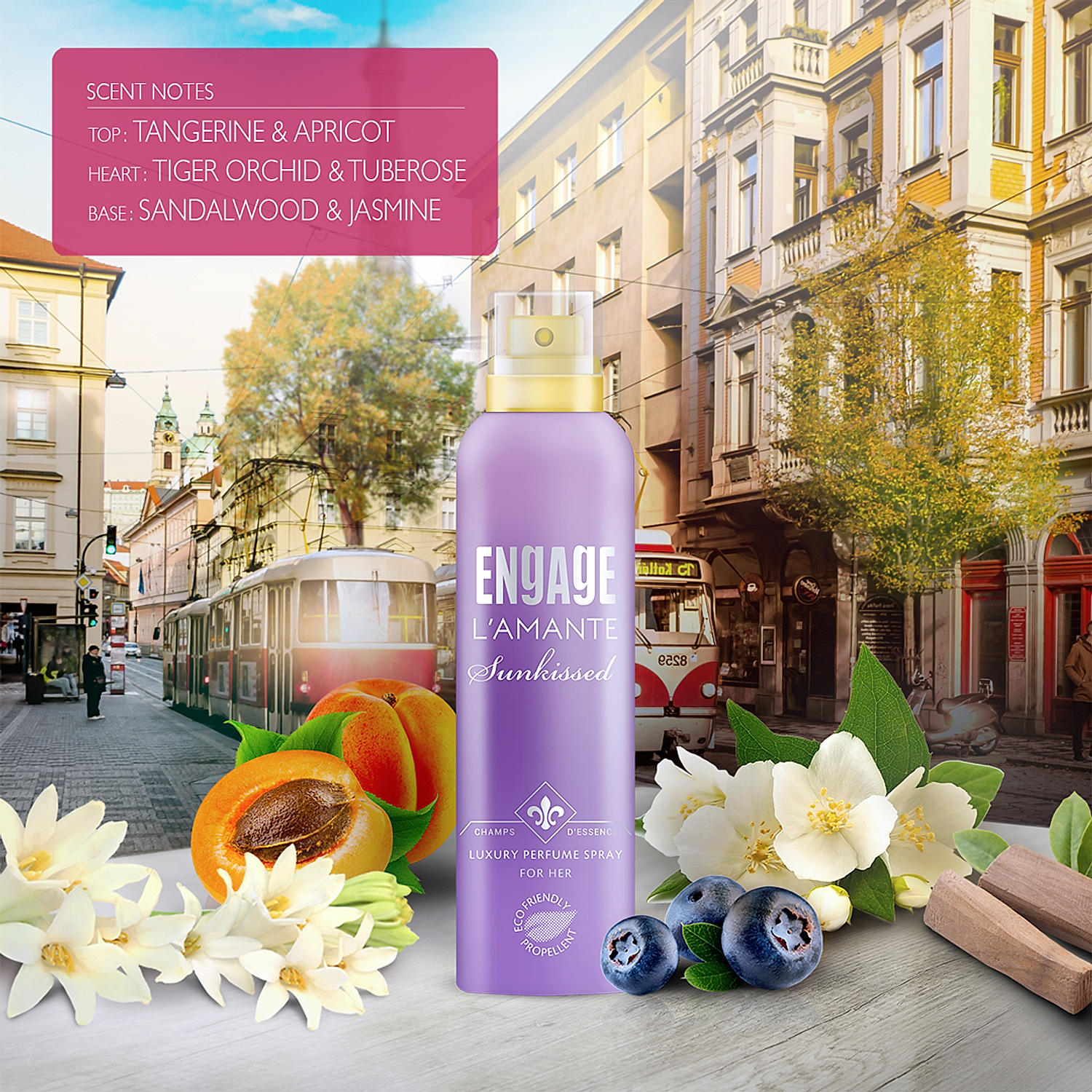 Engage L'amante Sunkissed Eau De Parfum for Women, Floral, Long Lasting and  Premium, Skin Friendly - 100ml