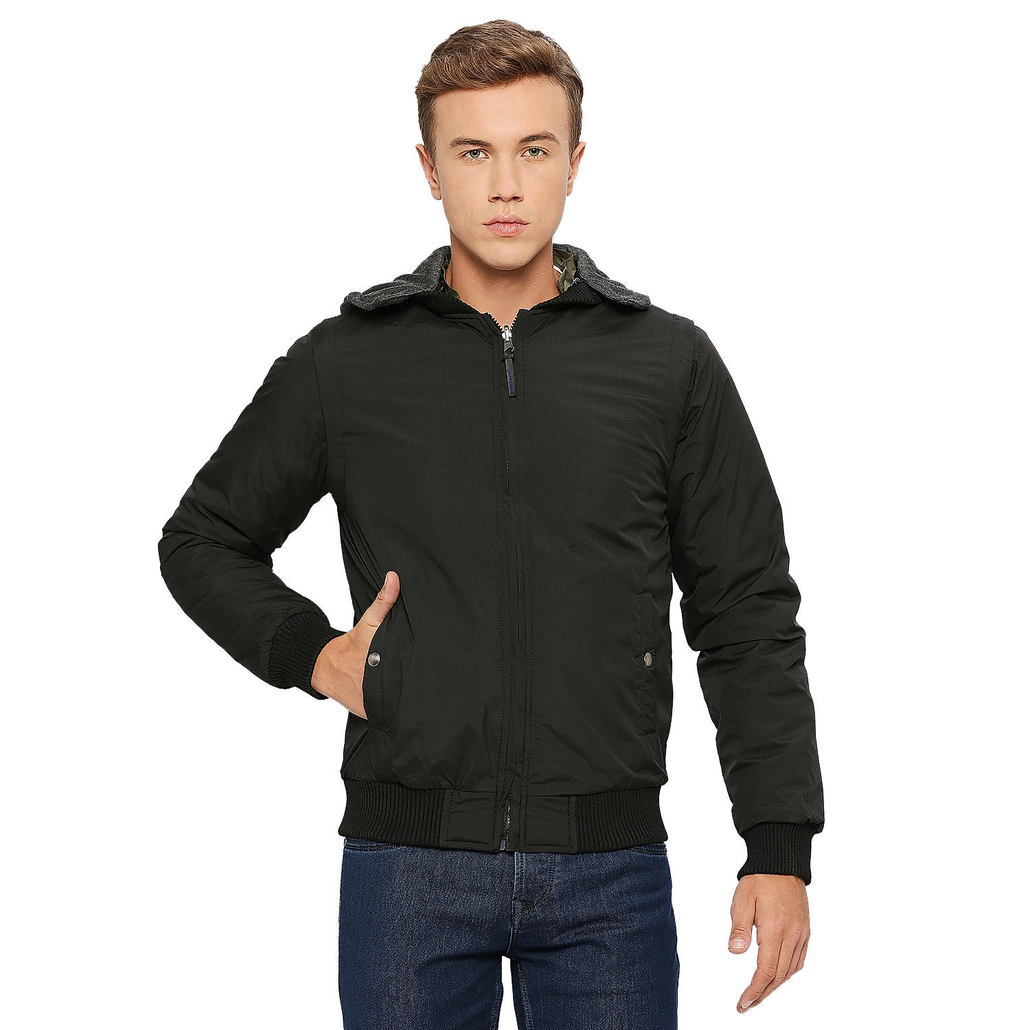 Lawman Full Sleeve dual Shade Solid Men's Jacket