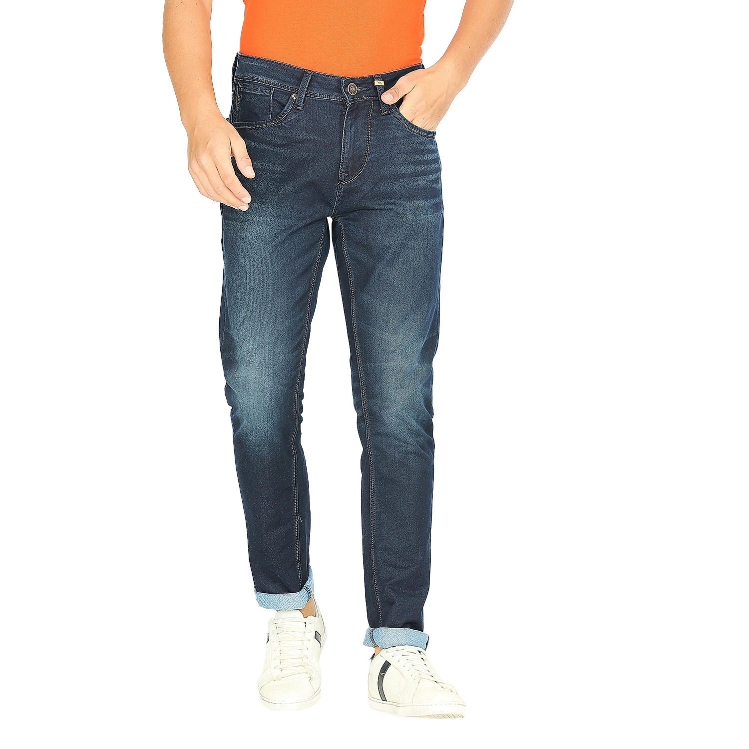 Lawman Blue Skinny Fit Solid Jeans For Men