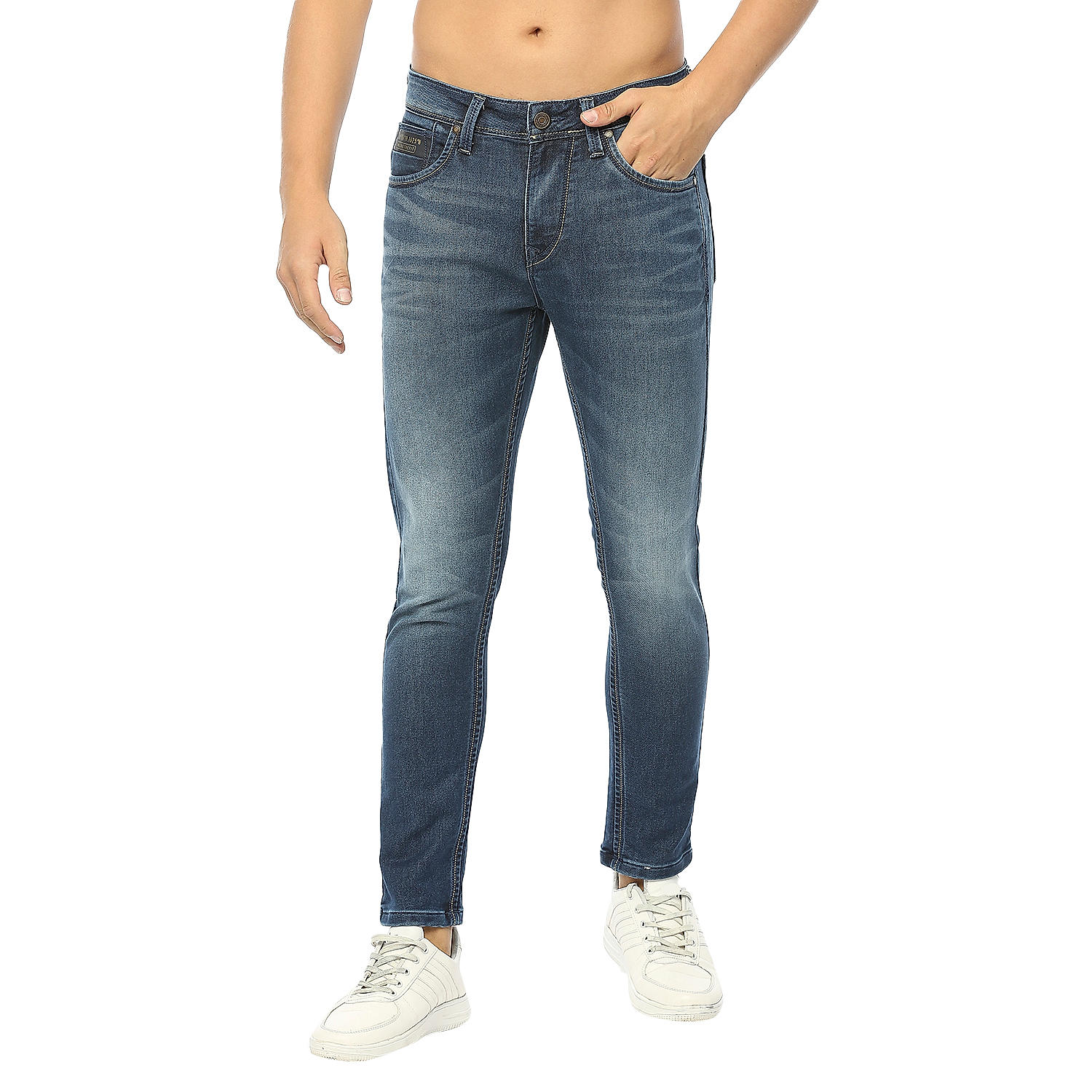 Lawman Blue Super-38 Solid Jeans For Men