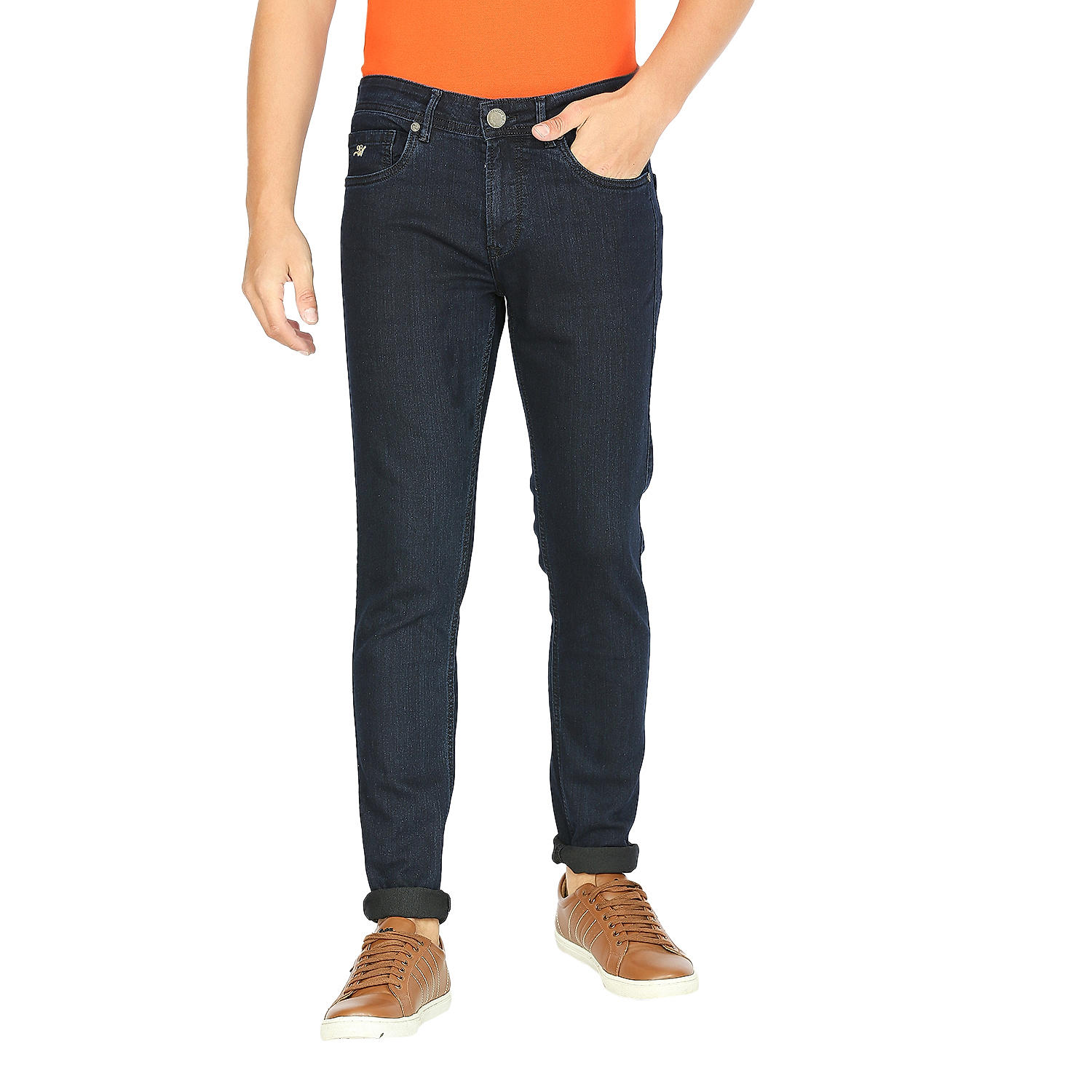 Lawman Blue Skinny Fit Solid Jeans For Men