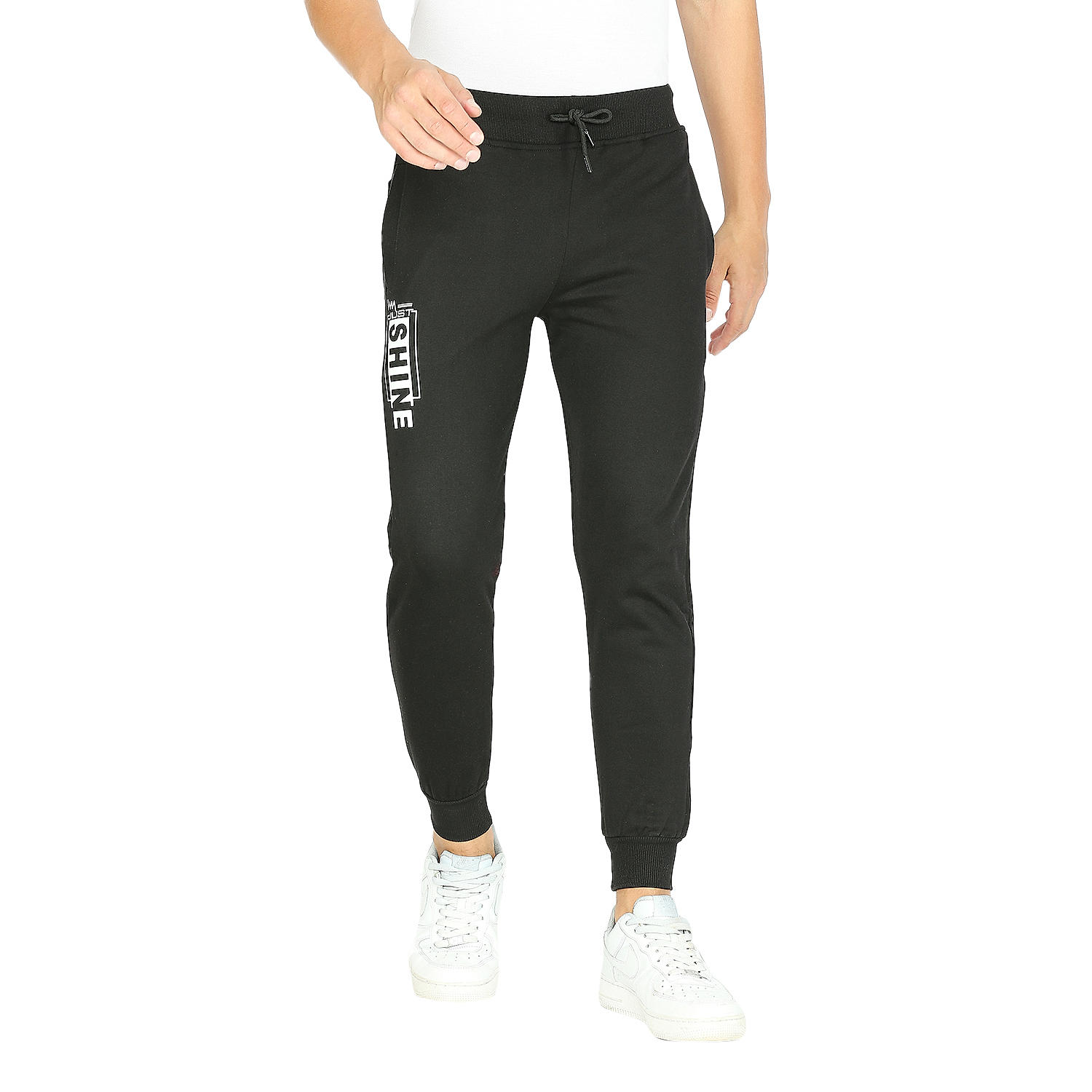 LAWMAN Solid Men Black Track Pants