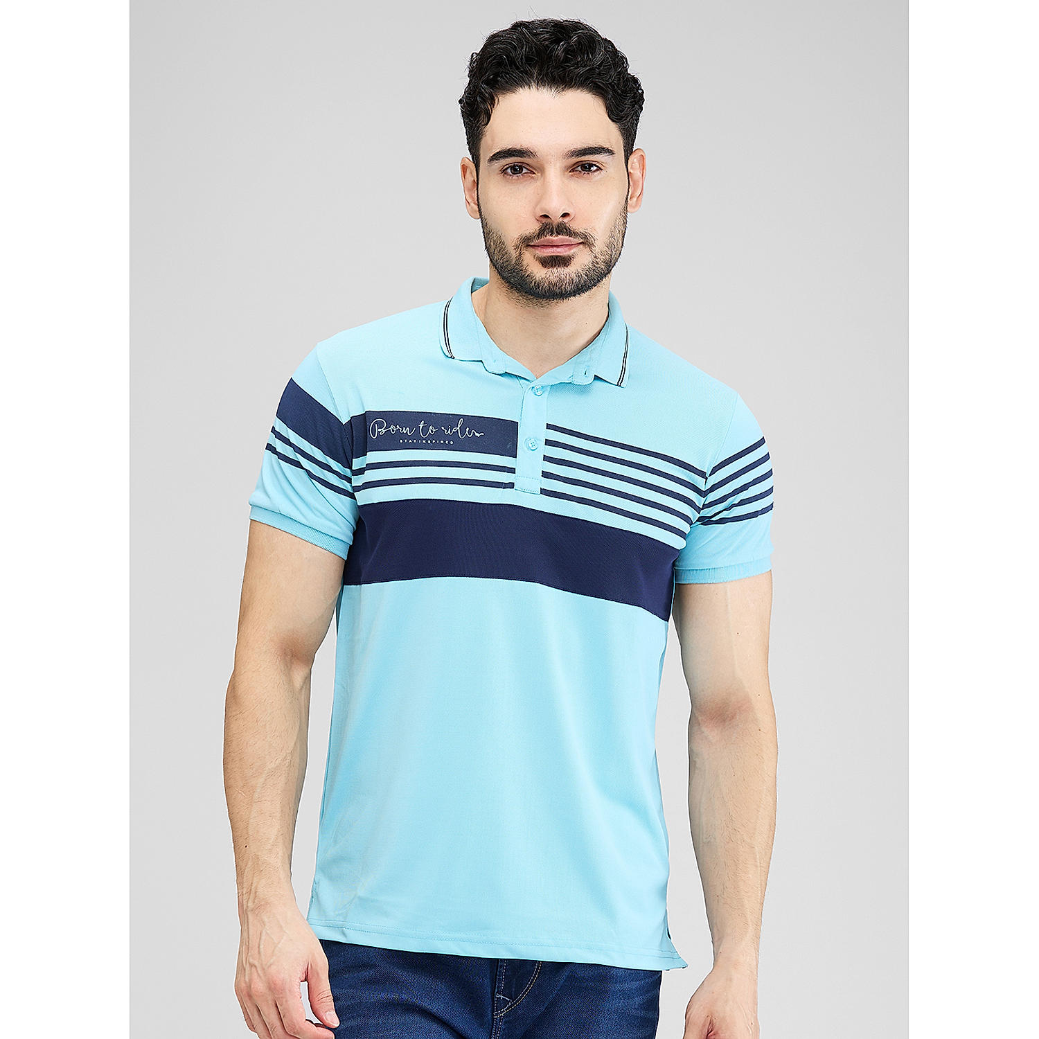 Lawman Polo Neck Half Sleeves Solid Regular Fit T-Shirts