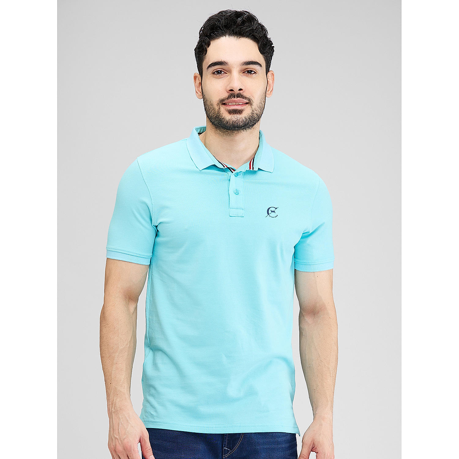 Lawman Polo Neck Half Sleeves Solid Regular Fit T-Shirts