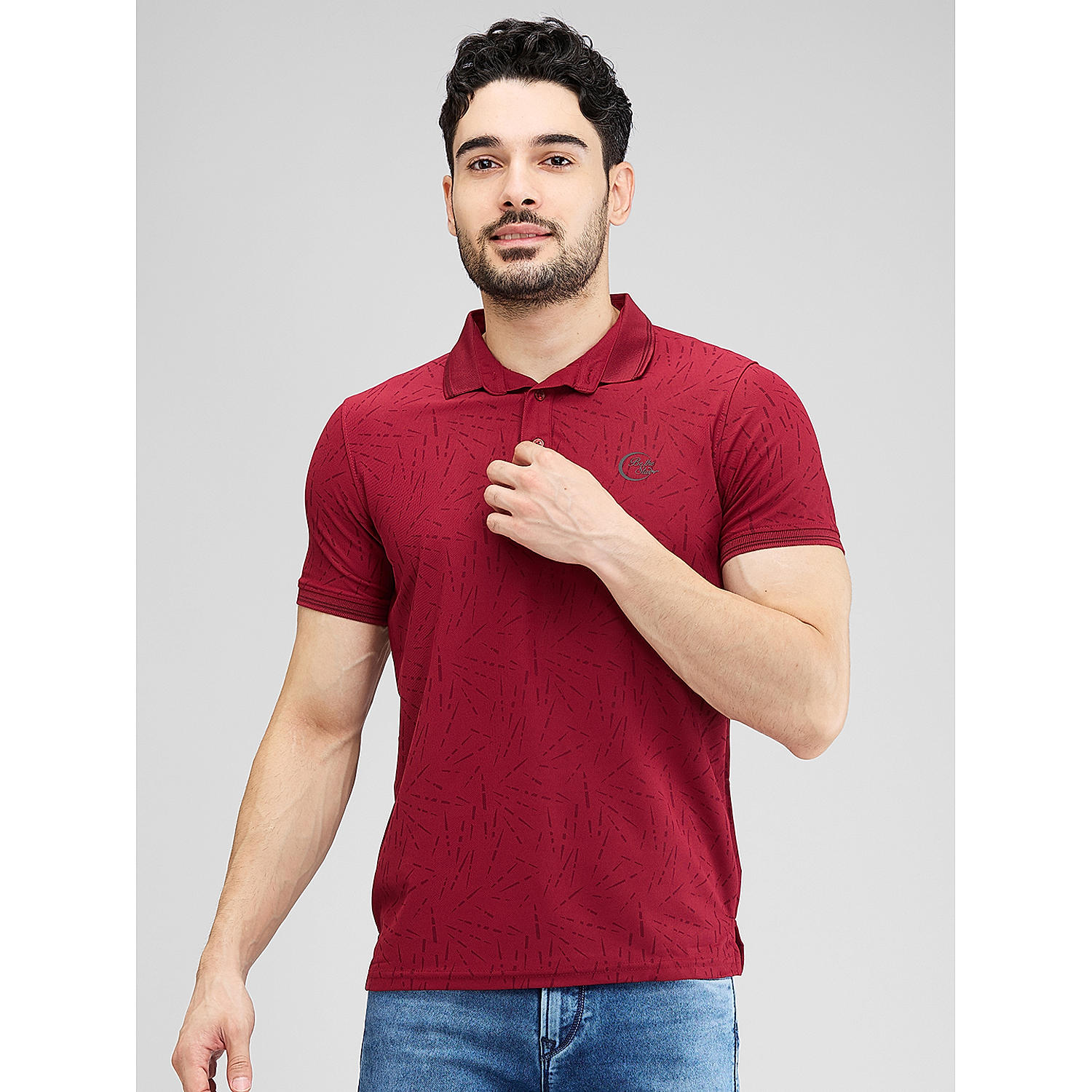 Lawman Polo Neck Half Sleeves Solid Regular Fit T-Shirts