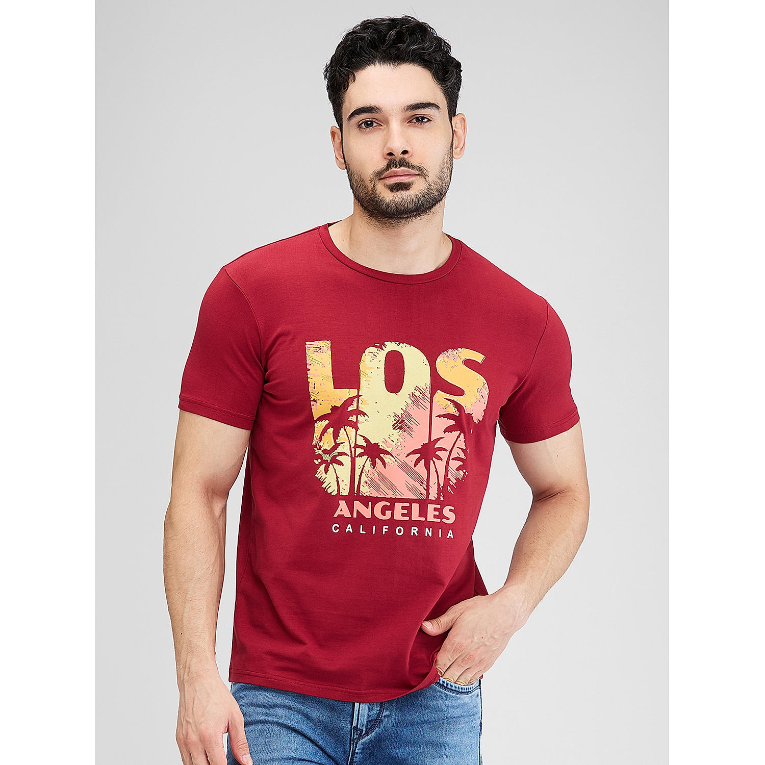 Lawman Round Neck Half Sleeves Printed Regular Fit T-Shirts