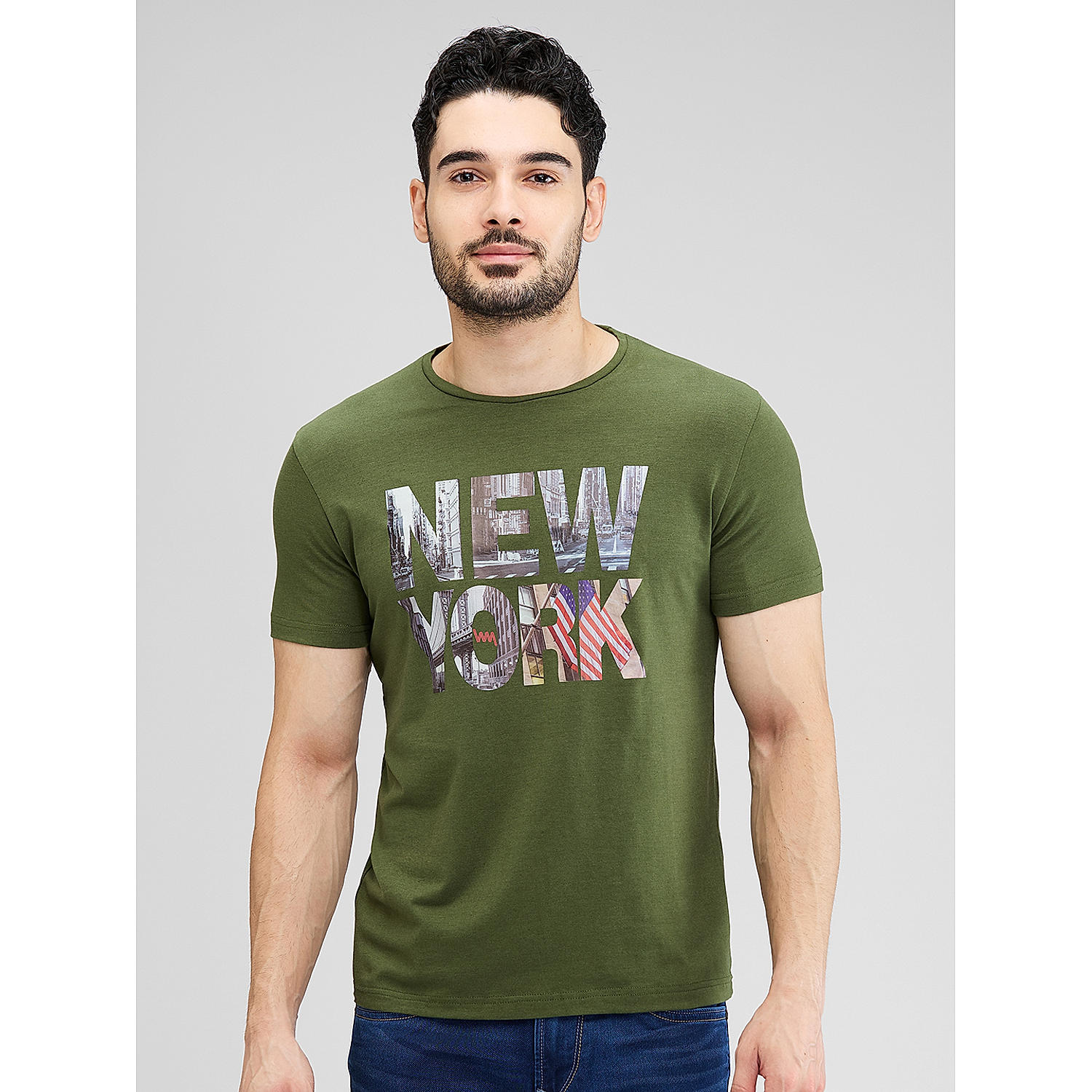 Lawman Round Neck Half Sleeves Printed Regular Fit T-Shirts