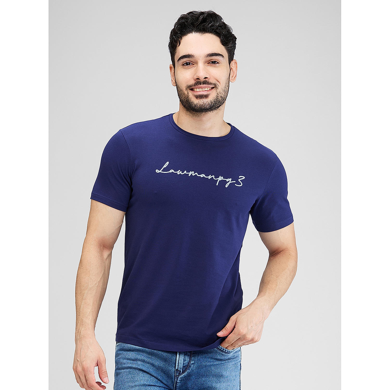 Lawman Round Neck Half Sleeves Solid Regular Fit T-Shirts