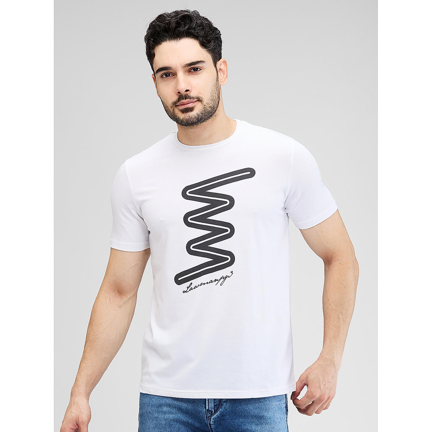 Lawman Round Neck Half Sleeves Printed Regular Fit T-Shirts