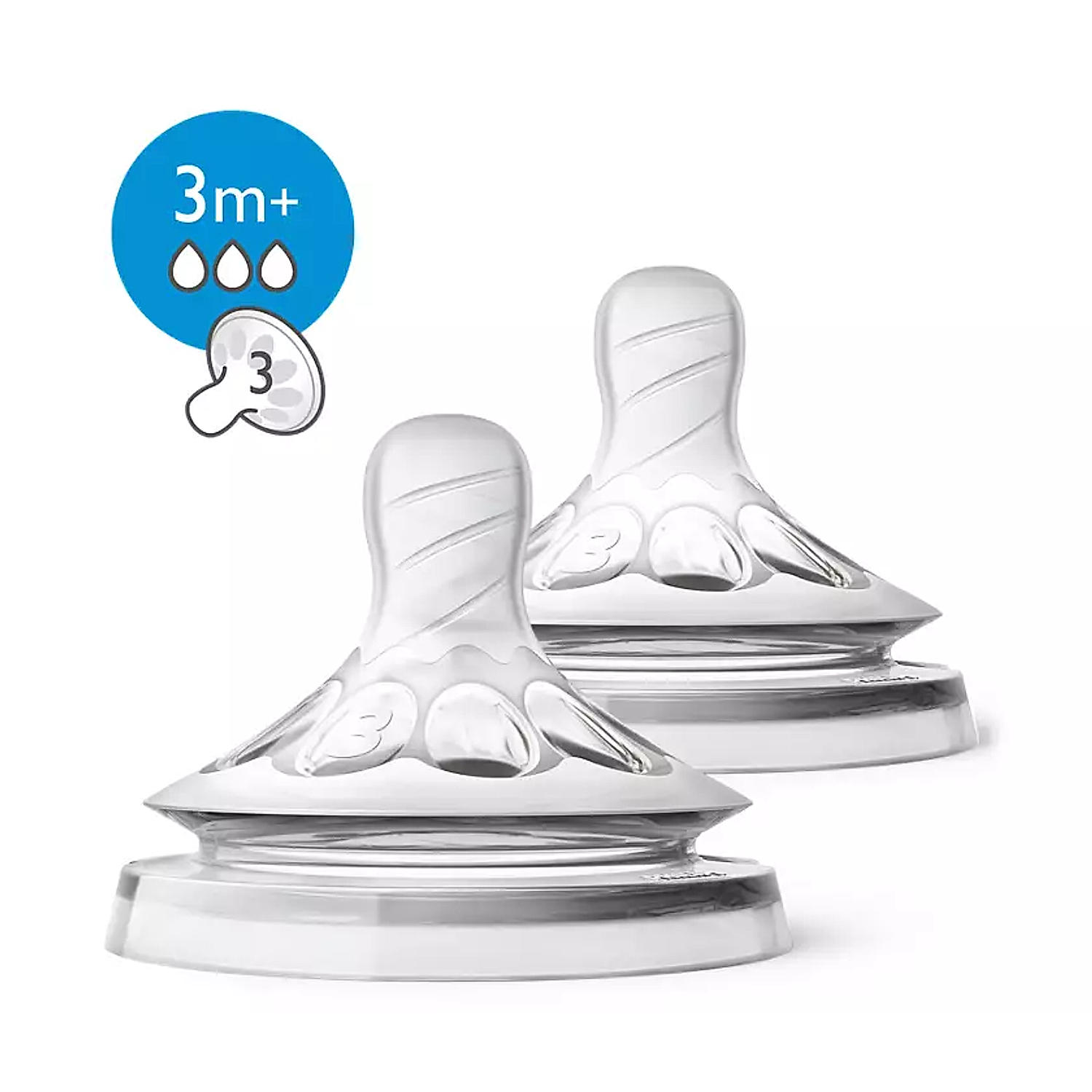 Pack de 3-Philips Avent Natural Tétine Fast 4 Trous 6 Mois+ Pièces