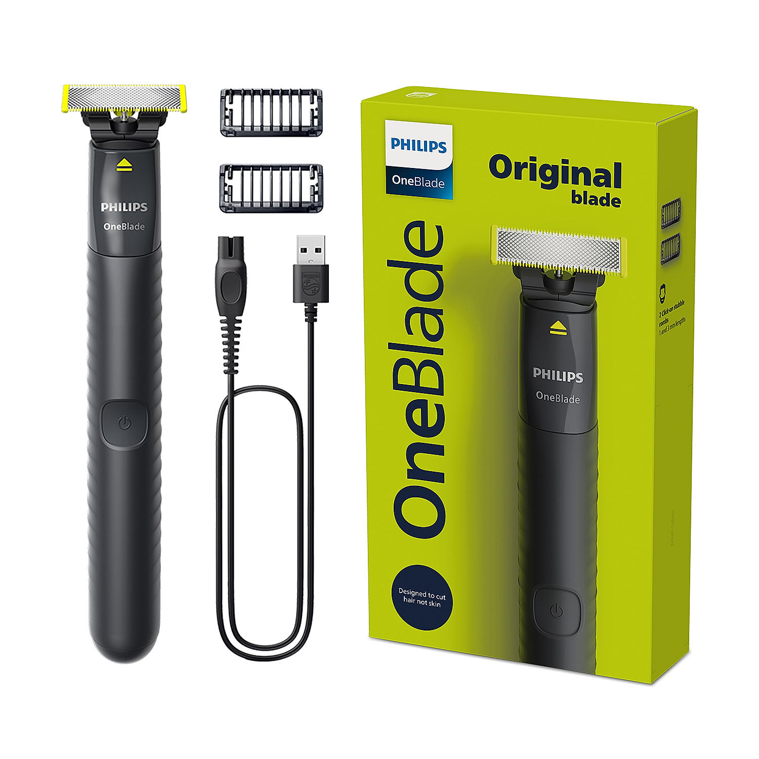 Máquina de Afeitar Philips OneBlade + Peines Para Barba x2