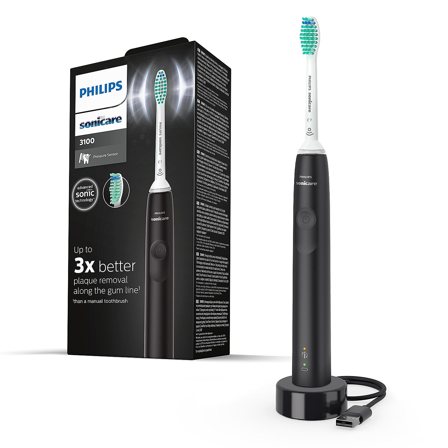 Sonicare Electric Toothbrush - | Up to 3x Plaque Removal | Pressure Sensor  | HX3671/14