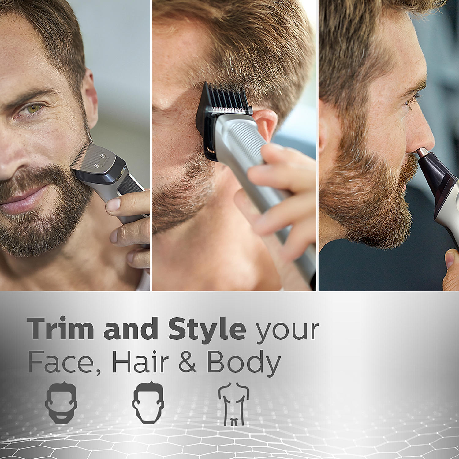 All in One Trimmer - | 13 in 1 for Face, Head and Body | Power adapt  technology | MG7715/65