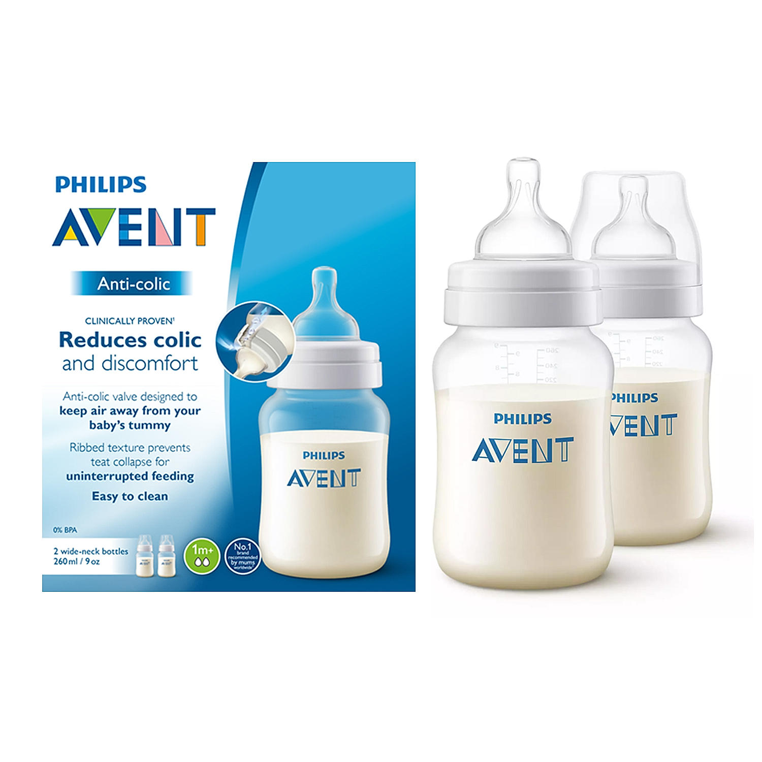 Avent - Lot 2 tétines anti-coliques T3 à débit variable 3m+ - 2024 - Lalla  Nature