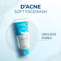 D'Acne Soft Face Wash | Unclogs pores and prevents pimples | Stops recurrence of acne | Contains 1% Glycolic Acid, Niacinamide |Suitable For Oily skin, Acne-prone Skin | Men & women | 100 ml