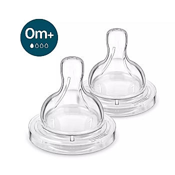 Avent Anti Colic Teat for Newborn Babies | Flow 1 | Pack of 2 | BPA Free | SCY761/02
