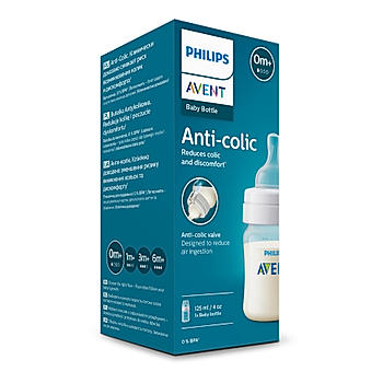 Avent- Anti Colic Feeding Bottle for Newborn Babies | 125ml | Pack of 1 | BPA Free | SCY100/10