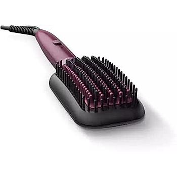 Hair Straightening Brush-with Silk Protect Technology I Naturally Straight hair in 5 Mins I  BHH730/00